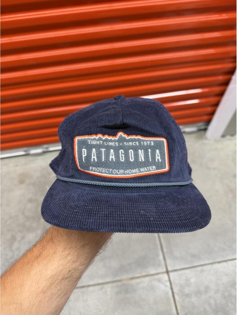 vintage patagonia fly catcher corduroy navy snapback hat